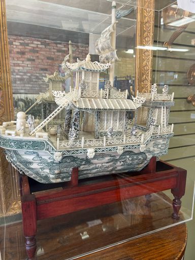 Ship on Stand Asian Decor